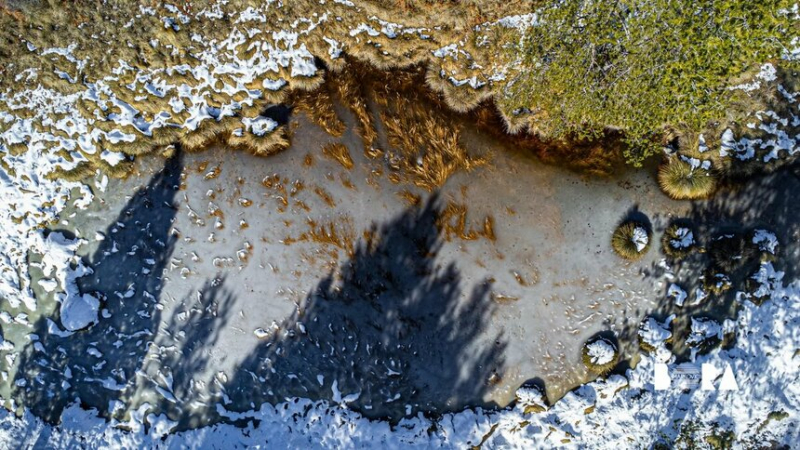 «Секретное озеро» Кипра Альмироливадо покрылось льдом