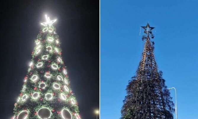 В Никосии хулиганы сожгли рождественскую елку